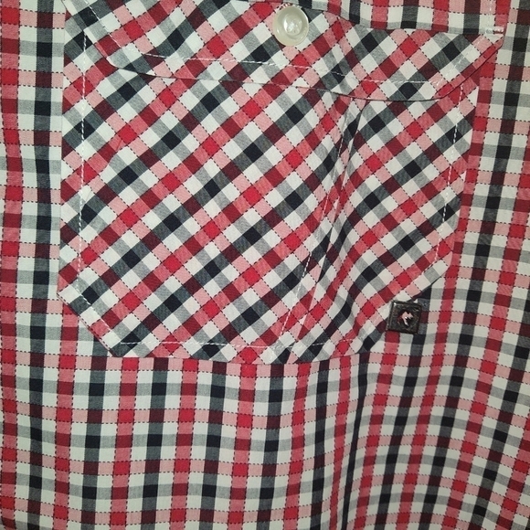 Rocawear shirt red/black/white/grey checks short sleeve Size:2X-Large - Picture 4 of 5
